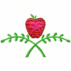 Apple Embroidery Design 5